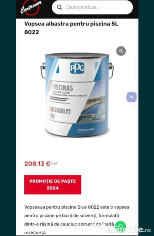 Vopsea de calitate profesionala pentru piscina