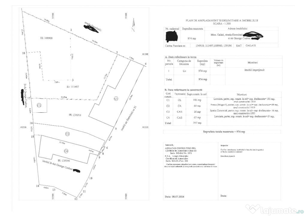 Teren situat pe B-dul. George Cosbuc