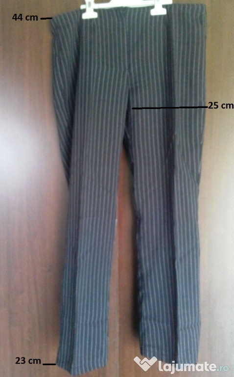 Costum dama (3 piese) negru cu dungi albe - M