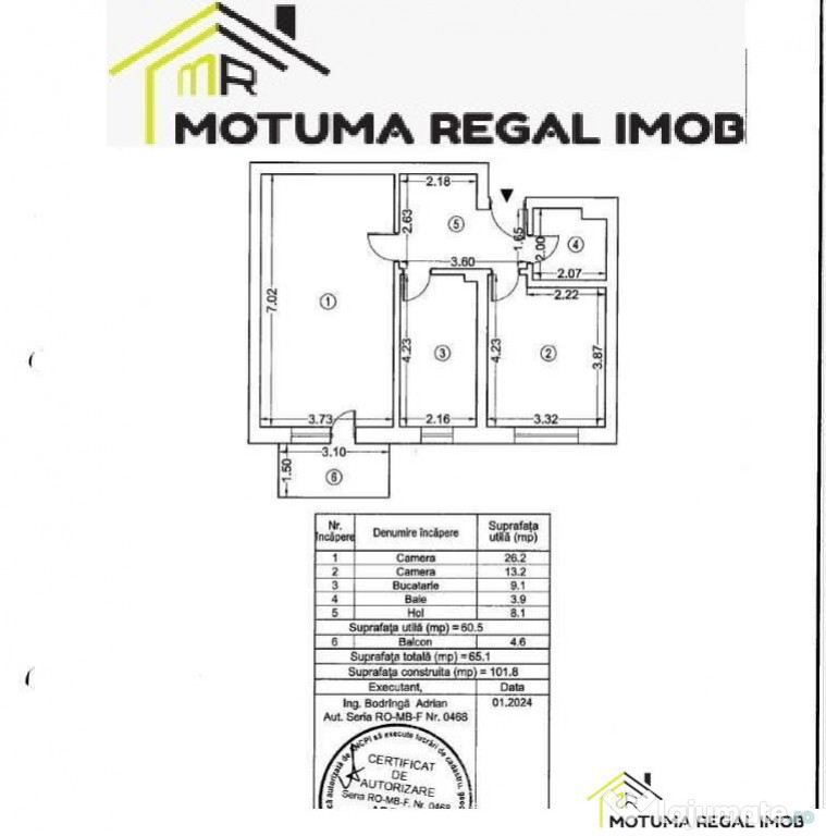 Apartament 2 camere de Exigent Plazza faza 5