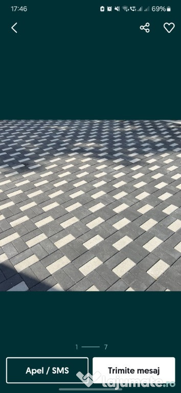 Montez pavele cauciuc sau beton