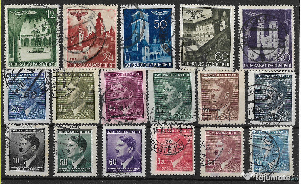 Super set de timbre vechi Germania WWII