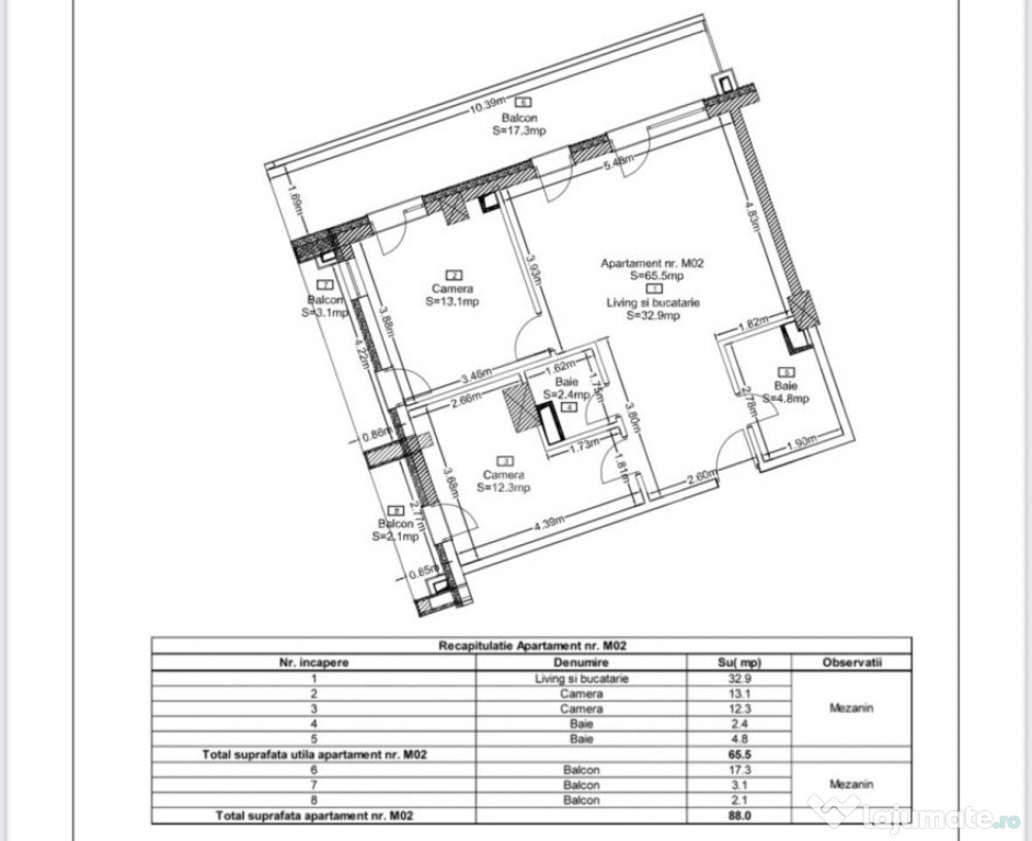 Apartament cu 3 camere, 65,5 mp, Ansamblu Rezidential, Zoril
