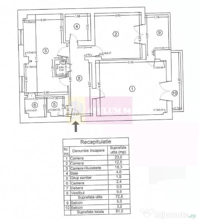 Apartament 3 camere in zona Unirii-Splaiul Independentei
