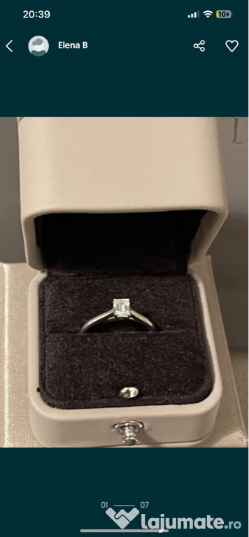 Vand Inel logodna TEILOR platina diamant 0.52ct G VS