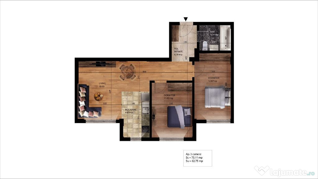 Apartament 3 camere Pantelimon