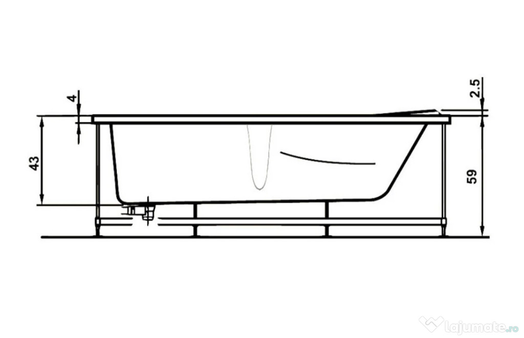 Cada baie West Andra, acril, 170 x 76 cm