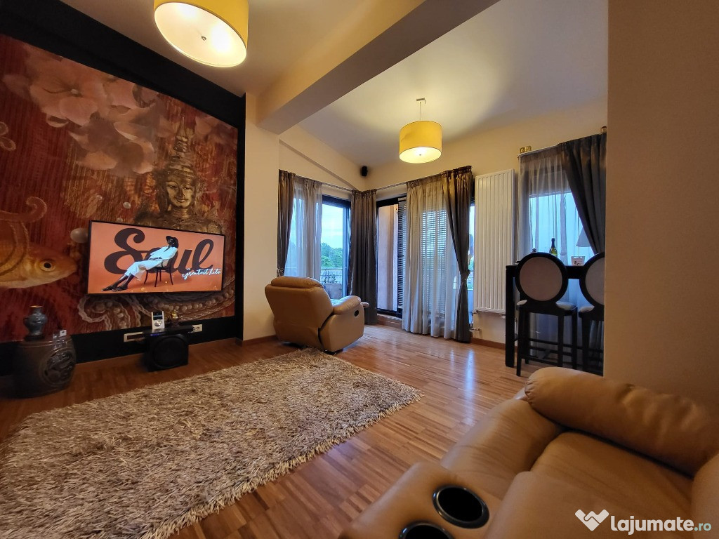 Parc Bazilescu-Apt.58 mp, centrala termica, loc parcare, mobilat/utila