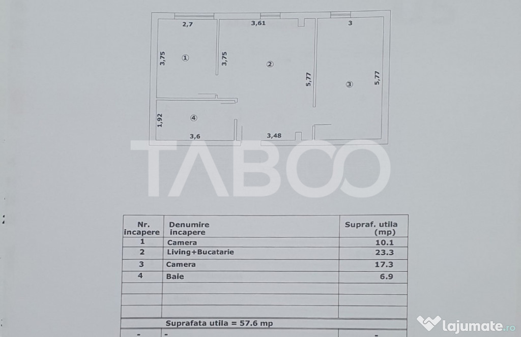 Apartament 3 camere 58 mp utili constructie noua Premium