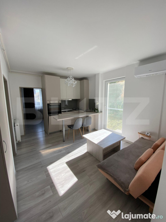 Apartament mobilat si utilat, parcare, gradina, zona Vivo