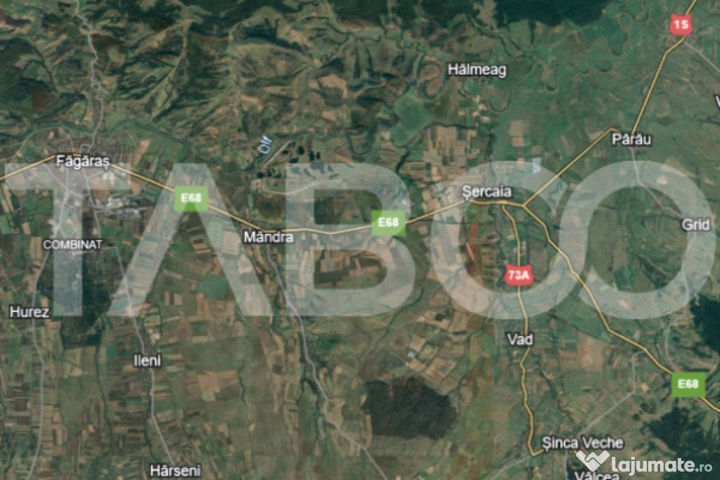 Teren intravilan 4332 mp cu utilitati front stradal 143m Sat