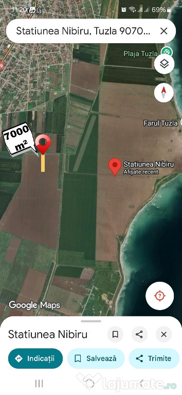 Tuzla / Costinesti teren de vanzare langa statiunea Nibiru