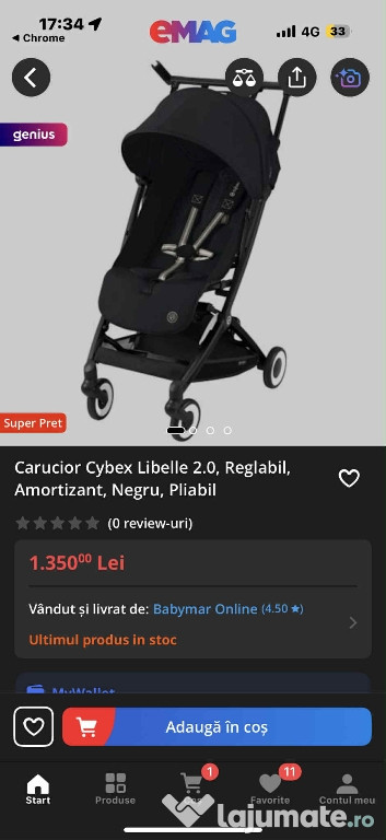 Cărucior sport cybex pentru copii