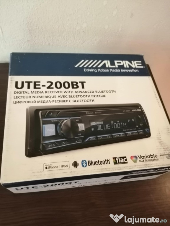 Player auto ALPINE UTE-200BT, Bluetooth, USB