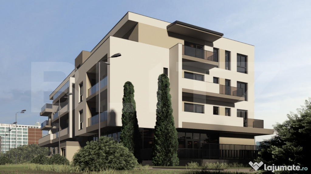Apartament modern 2 camere, bloc NZEB, 51mp, zona Terra