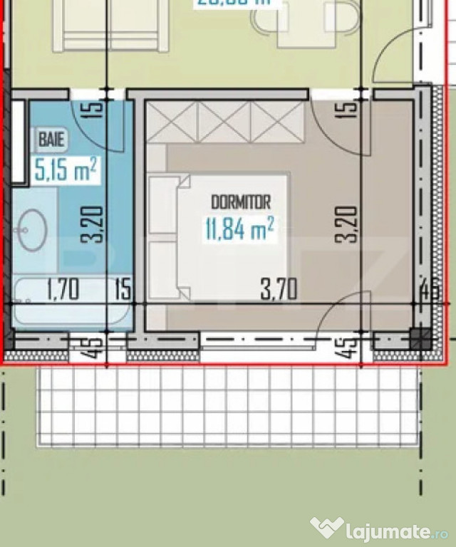 Apartament 2 camere, 37,10 mp, etaj intermediar, bloc nou, 2