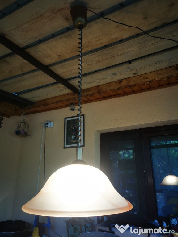 Plafoniera lustra lampa pendul abajur sticla 40cm dulie bec clasic e27