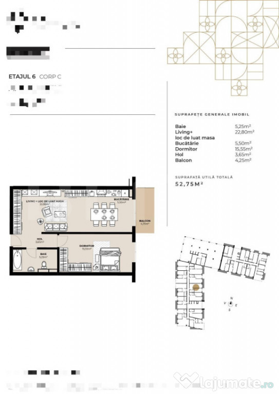 Apartament de 2 camere 53mp, semifinisat, Marasti