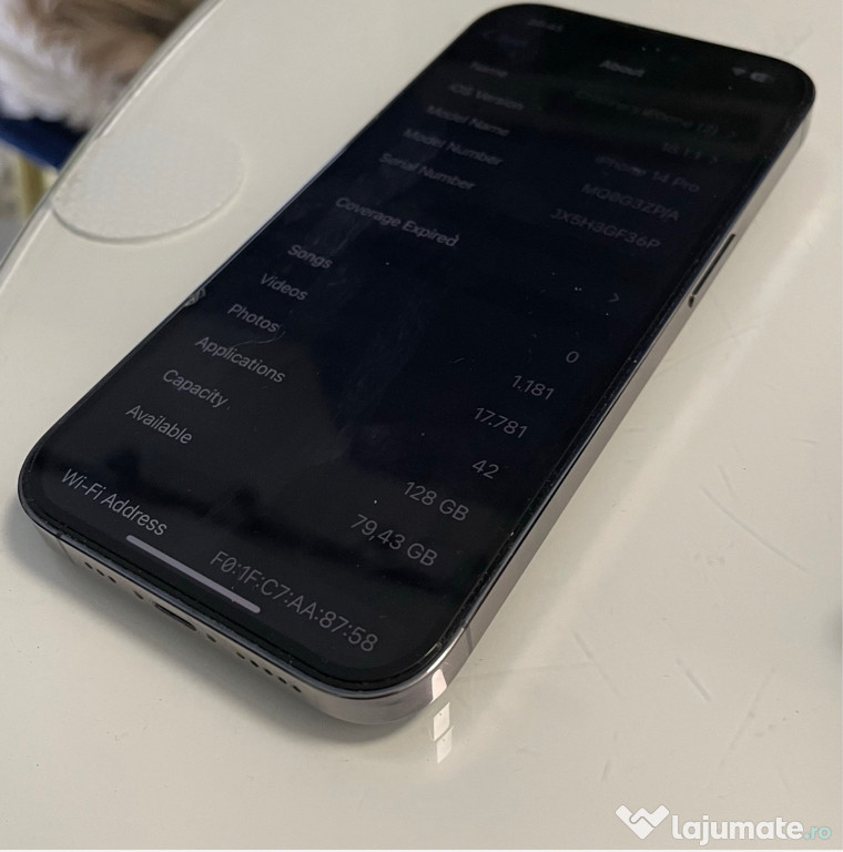 Vand Iphone 14 Pro 128 Gb, Purple, liber in orice retea