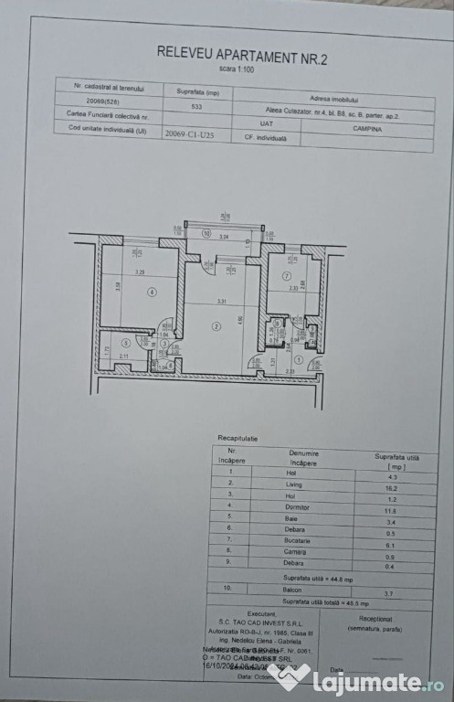 Apartament 2 camere semidecomandat, Campina