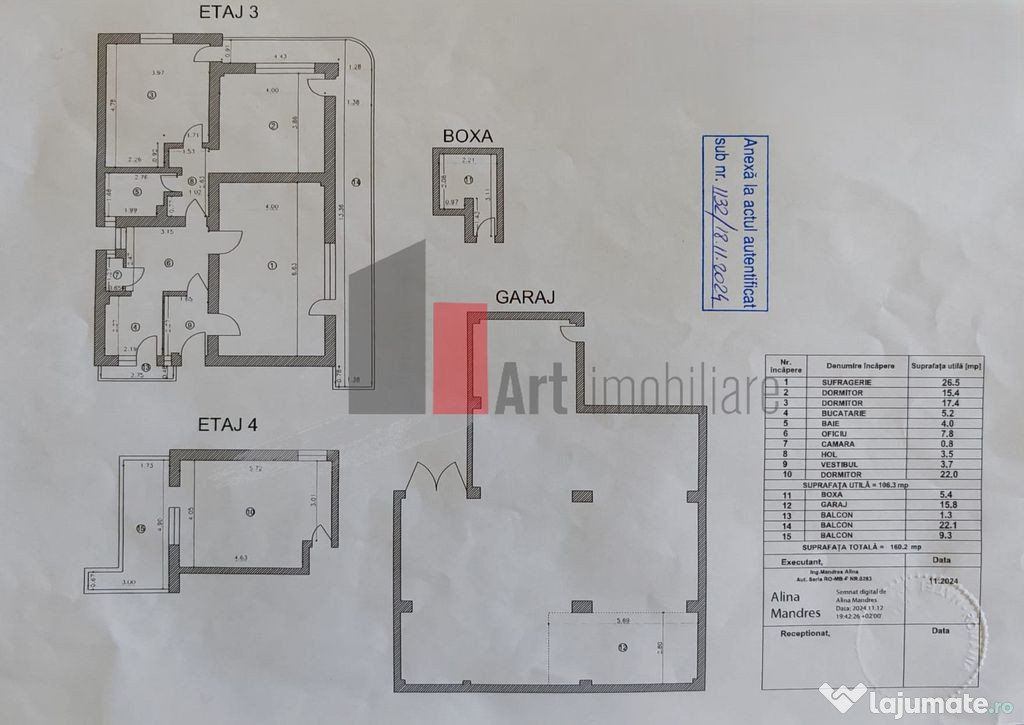 Apartament 3 camere + camera supliemntara, garaj si boxa ...