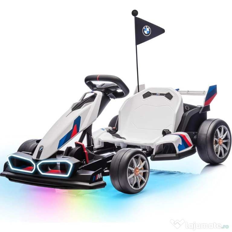 Kart electric cu sasiu ajustabil, pentru copii, BMW Motosport 2x 250W