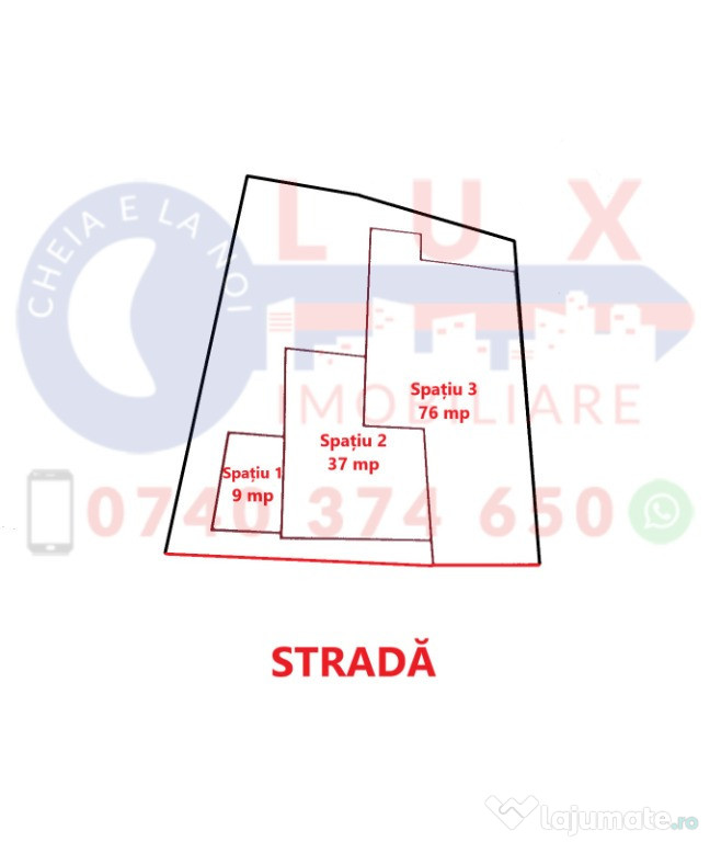 ID 6146 – DE VÂNZARE 3 spații comerciale și teren