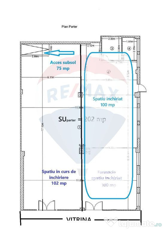 Spațiu comercial de 102mp de închiriat în zona Bucures...