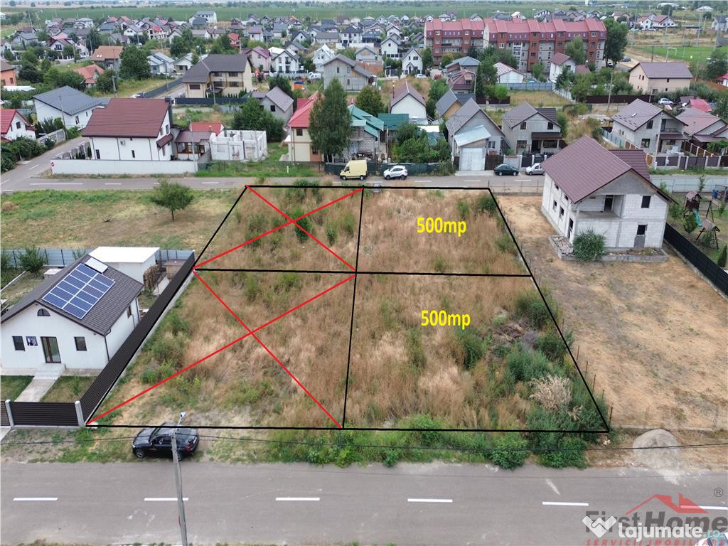 Teren in suprafata de 500mp , deschidere 20m, asfalt, utilit