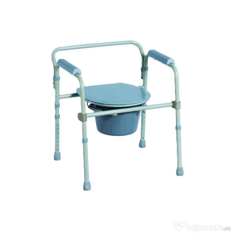 Scaun metal Toaleta Mobila WC de Camera Pliabil cu Inaltime Reglabila