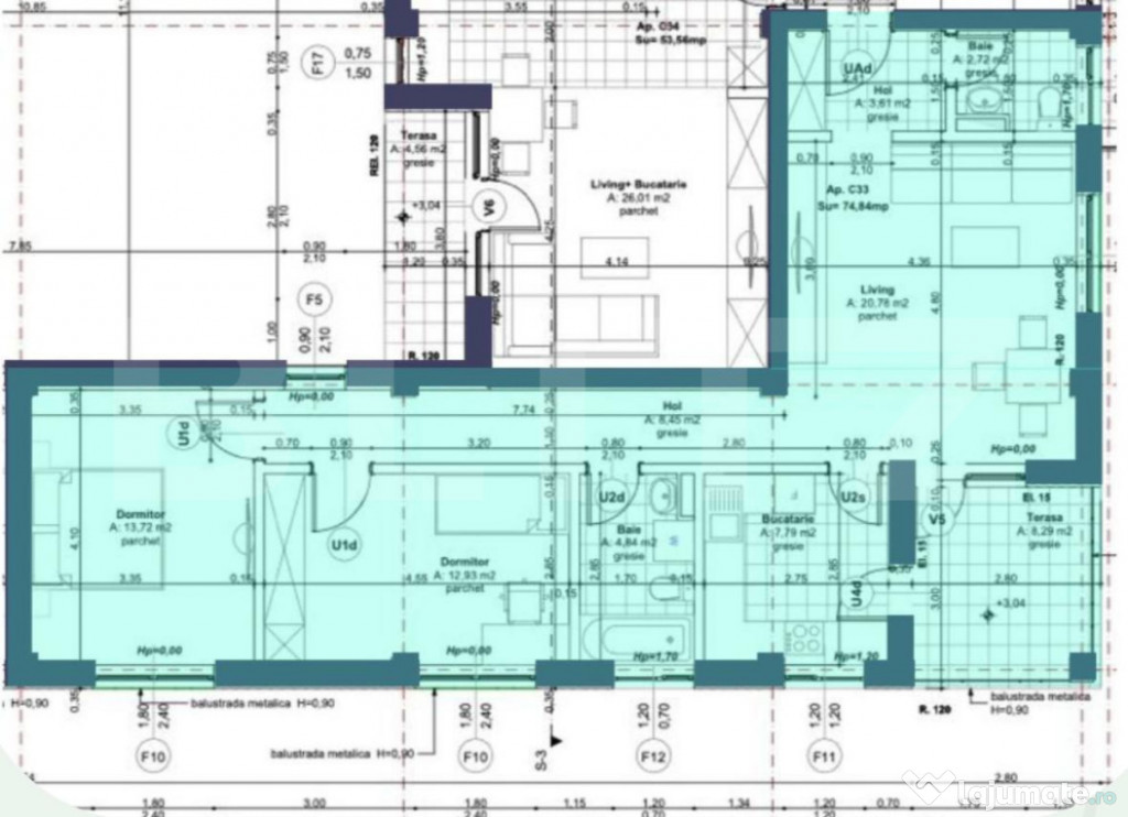 Apartament 3 camere 74,84 mp parcare inclusă zona Lipovei