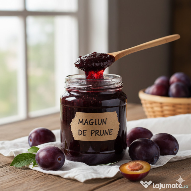 Magiun de prune, fără conservanți, fără zahăr, 100% prune din Oaș