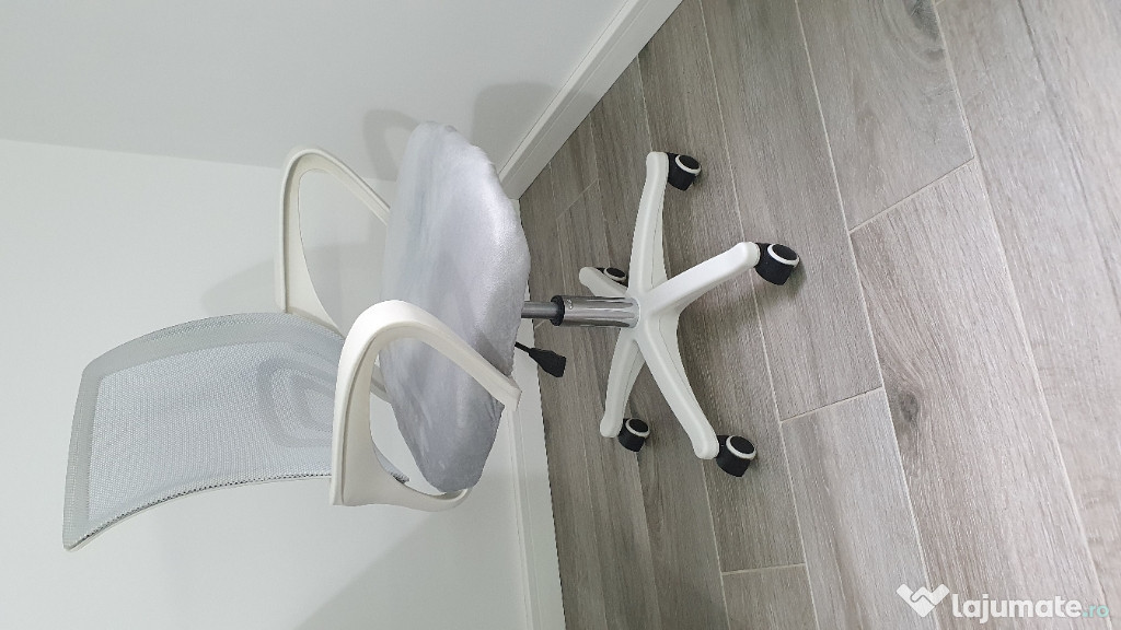 Scaun de birou, Eclara, Plasa, Gri/Alb