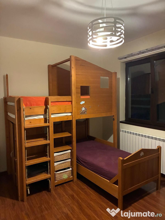 Paturi suprapuse pentru copii - lemn masiv