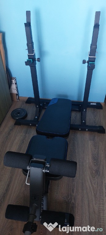 Banca fitness cu suport haltera si presa picioare