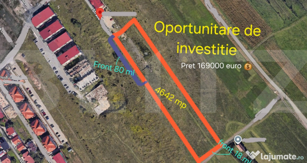 Teren de investitie 4642 mp in zona Strazii Cometei din Baci