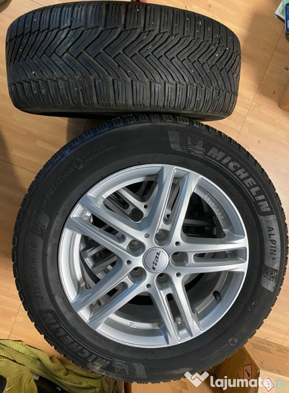 Vând set 4 cauciucuri de iarnă Michelin + jante