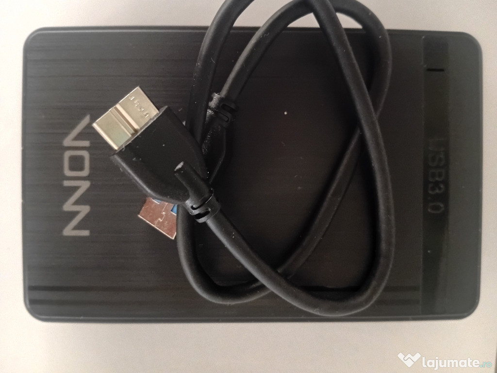 Carcasă rack HDD/SSD externă 2.5” USB 3.0 – Nouă, cu cablu