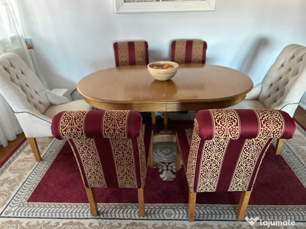 Masa si scaune de sufragerie 160cm-280cm
