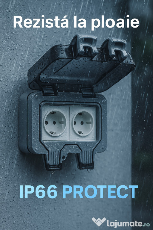Priză dublă de exterior IP66 Schuko, SUPER OFERTĂ