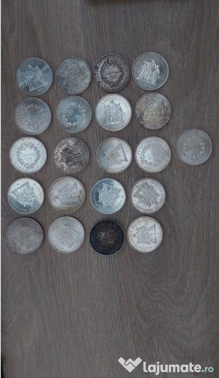 Lot 21 Monede Argint – 50 Francs Franța | 630 g Argint | Preț Fix