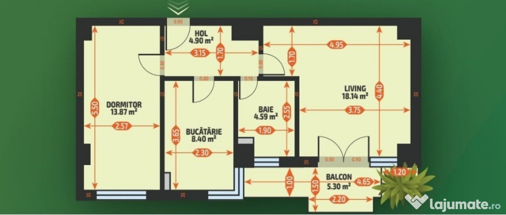 Apartament 2 camere decomandat in Tatarasi