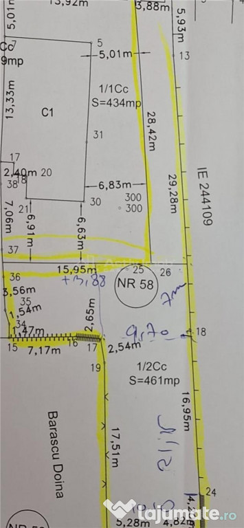 Teren construibil P 2, POT = 35% ,461 mp - zona centrala