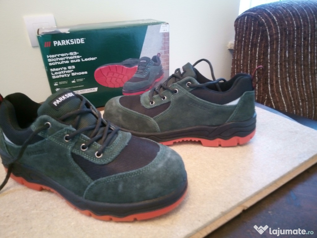 Parkside Pantofi de protecție din piele pentru bărbați nr.43, clasa S3
