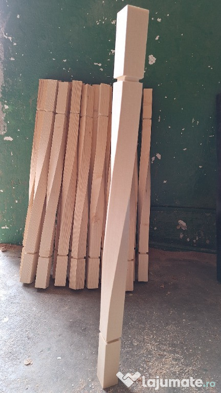 Baluștri și stâlpi pentru scări din lemn