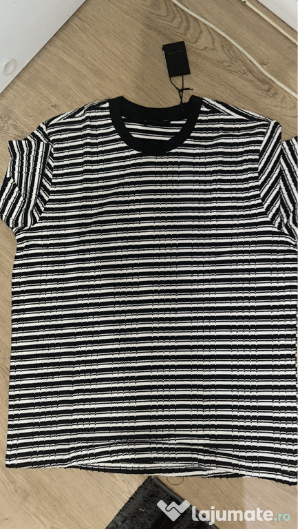Tricou bărbați alb-negru