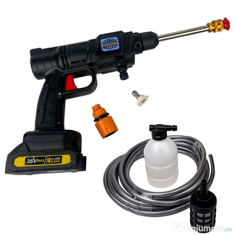 Pistol de Spalat cu Presiune German Meister, cu Acumulator, 36V, 5Ah