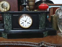Ceas mare antik de semineu sau birou marmură neagră