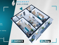 ADAMANT ECLYPSE | 3 camere openspace | TIP 3B ~ 84.9mp, CUG-BRD Iasi