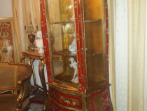 Vitrina florentina baroc louis mobila antica vintage foita